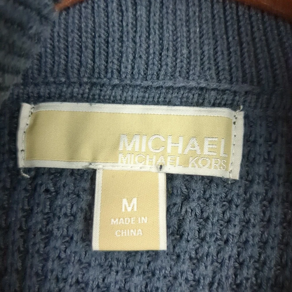 Michael‎ Kors Cowl Neck Waffle Knit Sweater Womens Sz M Gray Long Sleeve Relaxed